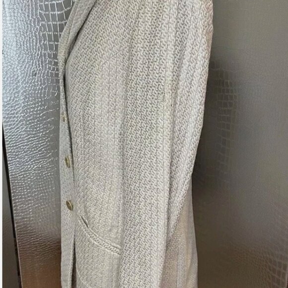 Zanella Women Basketweave Blazer Size 8 Champagne Color - Picture 2 of 9